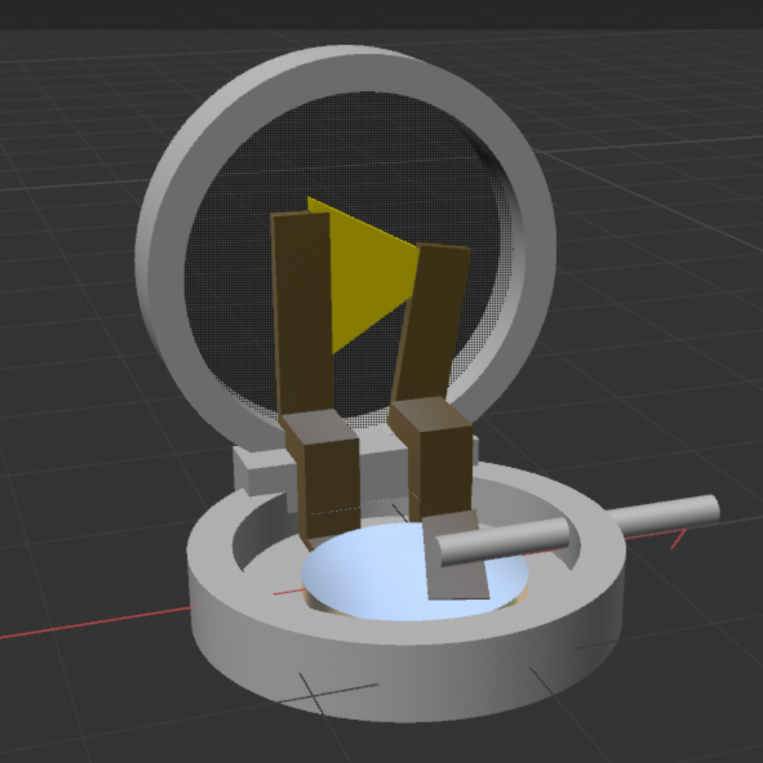 And so, I made a 3D model of that, and once again, I used materials on the objects so they wouldn’t lose details as well.